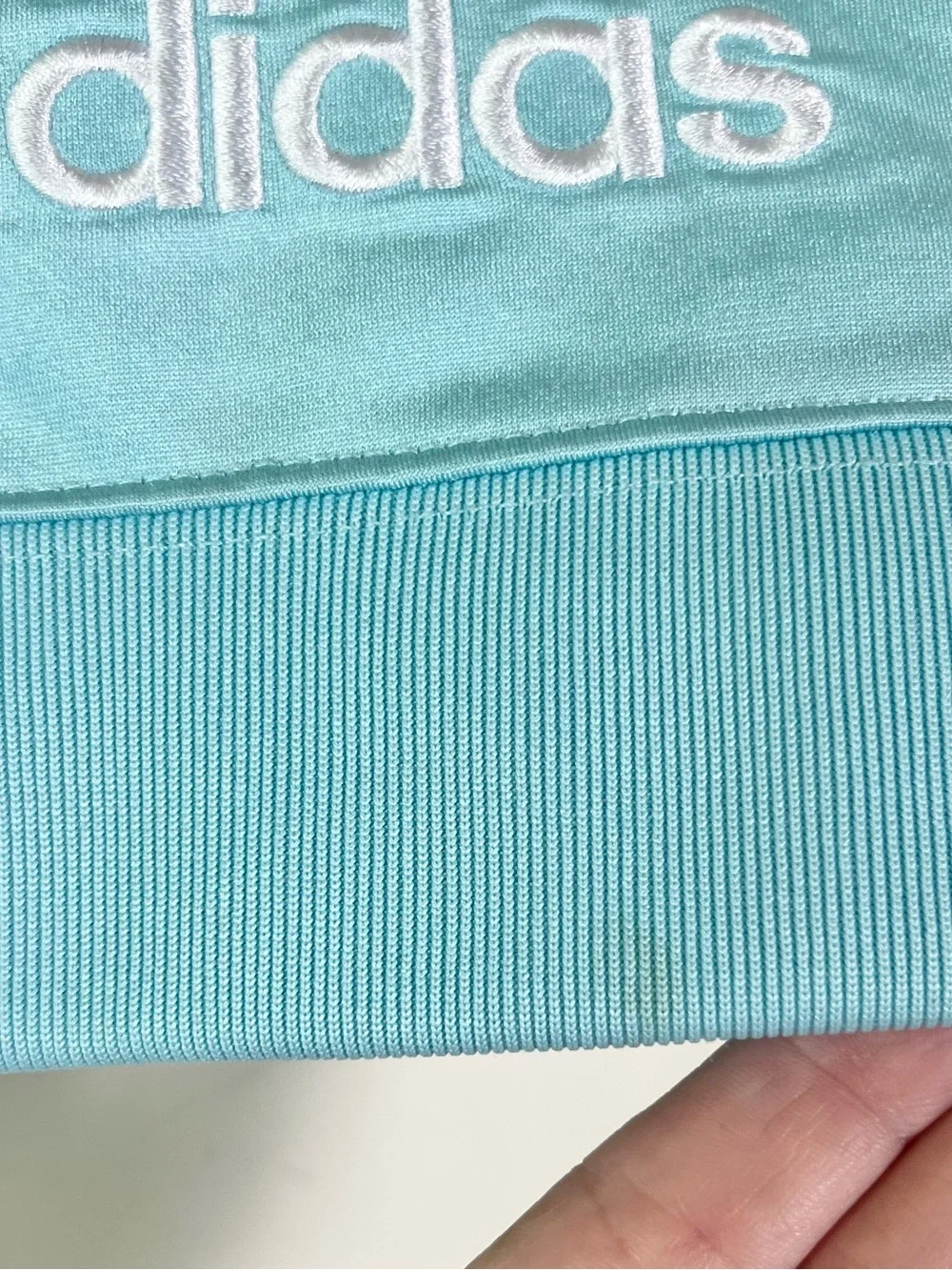 Vintage Adidas Toddler Girls Turquoise Blue White 3 Stripe Track Jacket Size 3T